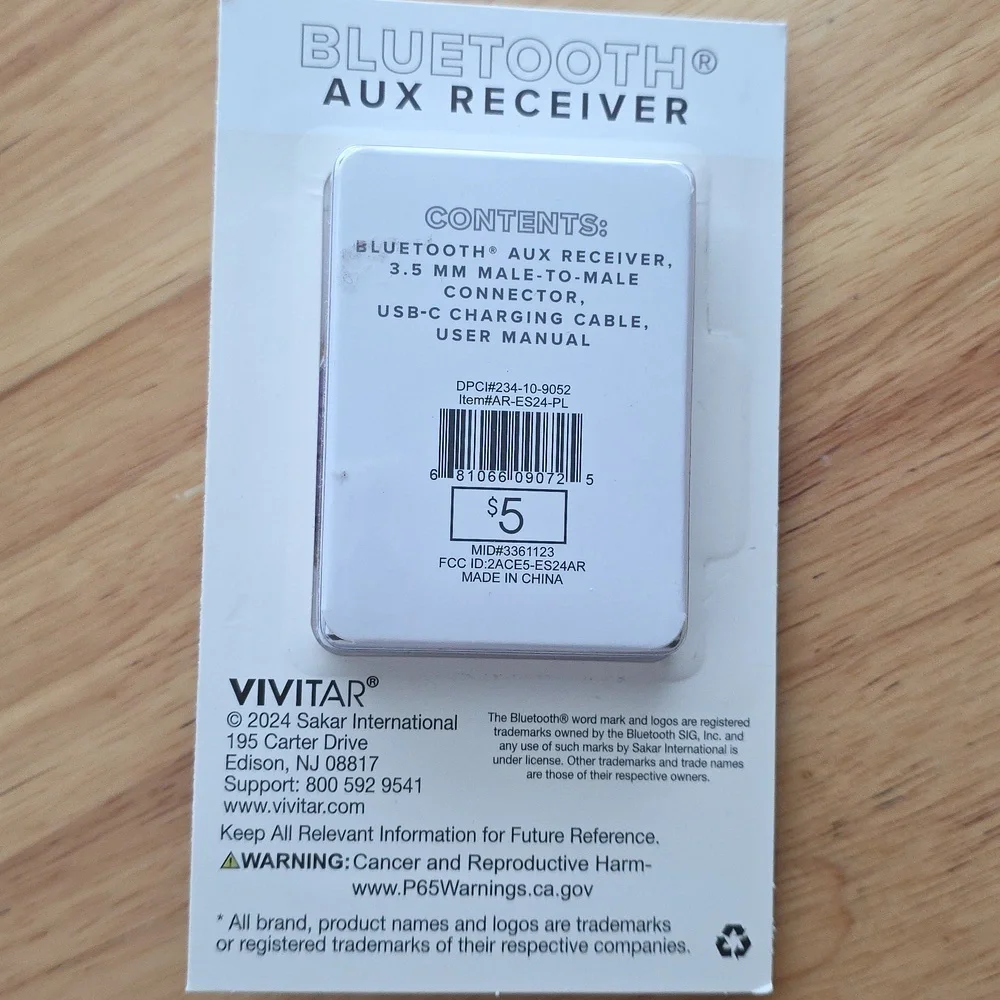 Purple Bluetooth Aux Receiver